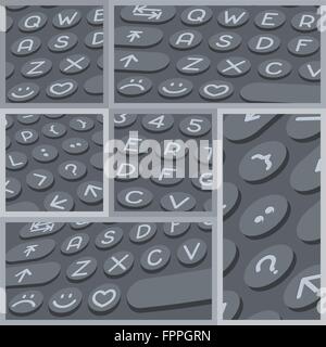 Vektor flach moderne Tastatur, Alphabet Runde Tasten. Material-design Stock Vektor