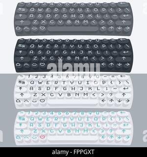 Vektor flach moderne Tastatur, Alphabet Runde Tasten. Material-design Stock Vektor