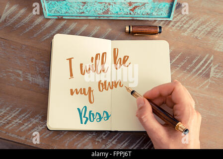Handgeschriebener Text ich MY OWN BOSS, Motivation-Konzept werden Stockfoto
