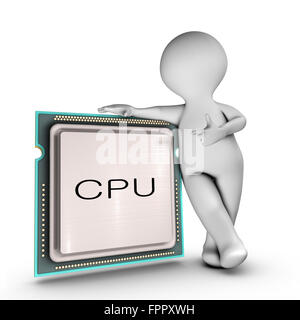 Ein Zeichen setzt auf eine leistungsstarke CPU (Central Processing Unit) Stockfoto