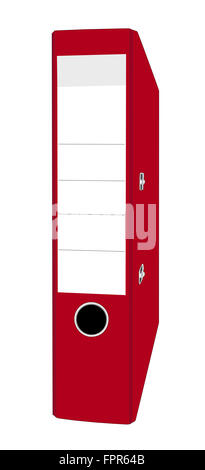 Rote Ordner isoliert auf weißem Hintergrund Stockfoto