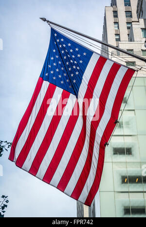 Sterne und Streifen der amerikanischen Flagge, New York City, USA. Stockfoto