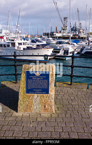 Hafen von Falmouth, Naval Dockyard, Marineschiffe, Vergnügen Kreuzer, Boote, Beitrag zur Stadt Wirtschaft, Bier Lieferung, Cornwall, UK Stockfoto