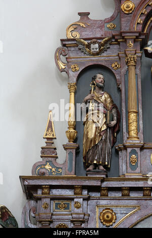 Der Heilige Petrus der Apostel, Basilika St. Vitus in Ellwangen, Deutschland am 7. Mai 2014. Stockfoto