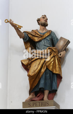 Der Heilige Petrus der Apostel, Basilika St. Vitus in Ellwangen, Deutschland am 7. Mai 2014. Stockfoto