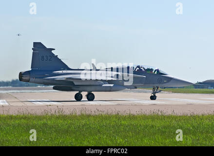 Saab JAS - 39D Gripen 832 schwedische Luftwaffe Stockfoto