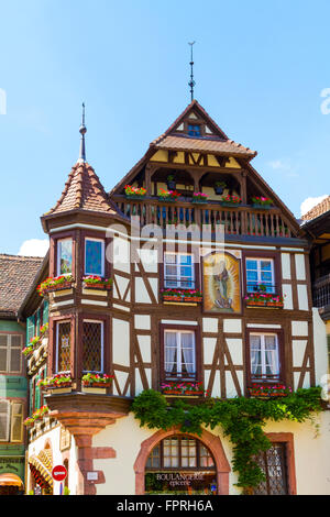 Maison Loewert in der Mitte von Kaysersberg Elsass Haut-Rhin-Frankreich Stockfoto