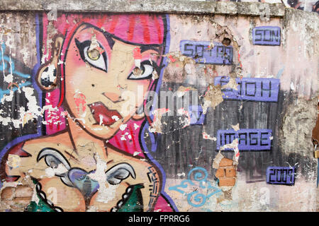 Street-Art in Vila Madalena, São Paulo, Brasilien Stockfoto