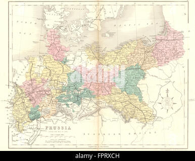 Deutschland: Preußen (nach dem Krieg von 1866): Mackenzie, 1868 Antike Landkarte Stockfoto