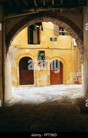 Hof In Chania, Kreta, Griechenland Stockfoto