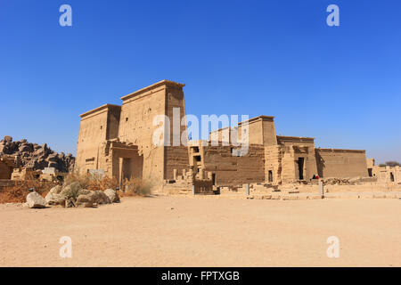 Graeco-Römischen Tempel von Philae widmet sich der Kult der Isis in in der Nähe von Assuan, Ägypten Stockfoto