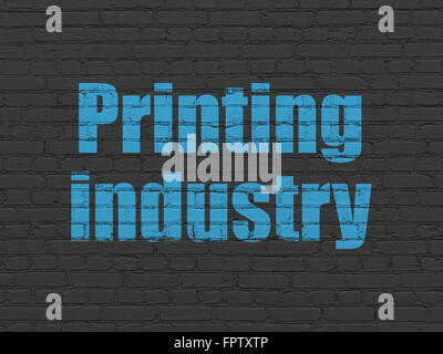 Manufacuring Konzept: Druckindustrie auf Wand Hintergrund Stockfoto
