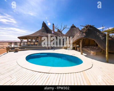 Little Kulala Lodge, Kulala Wilderness Reserve, Namib-Wüste, Hardap, Namibia Stockfoto