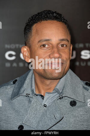 LOS ANGELES, CA - 10. November 2015: Schauspieler Hill Harper bei der Premiere seines Films "Gehirnerschütterung", Teil der AFI FEST 2015 am TCL Chinese Theatre in Hollywood. Stockfoto