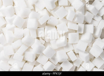 Weiße Zuckerwürfel (full-Frame-Bild) für den Einsatz als Hintergrundbild oder als Textur Stockfoto
