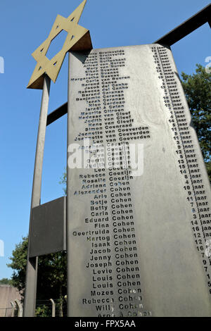 Denkmal für die deportierten jüdischen Kinder in der nationalen Gedenkstätte Vught, Vught, Nord-Brabant, Niederlande. Stockfoto