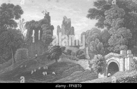 WALES: Hawarden Castle, Flintshire: Gastineau, antiken print 1831 Stockfoto