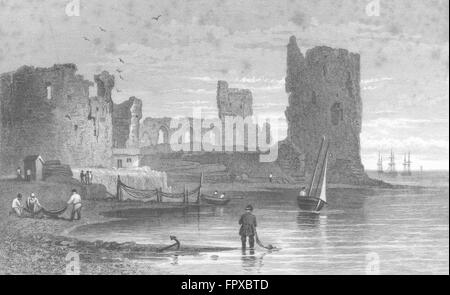 WALES: Flint Castle: Gastineau, antiken print 1831 Stockfoto