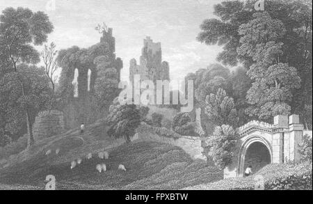 WALES: Hawarden Castle, Flintshire: Gastineau, antiken print 1831 Stockfoto