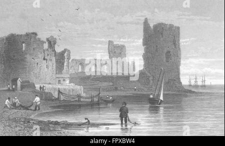 WALES: Flint Castle: Gastineau, antiken print 1831 Stockfoto