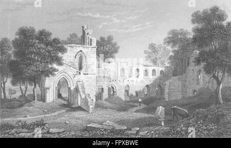 WALES: Basingwerk Abtei, Flintshire: Gastineau, antiken print 1831 Stockfoto