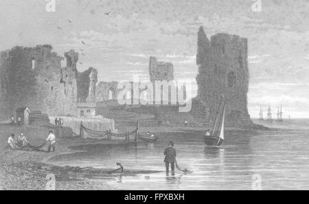 WALES: Flint Castle: Gastineau, antiken print 1831 Stockfoto