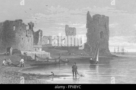 WALES: Flint Castle: Gastineau, antiken print 1831 Stockfoto