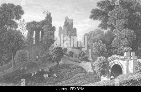 WALES: Hawarden Castle, Flintshire: Gastineau, antiken print 1831 Stockfoto