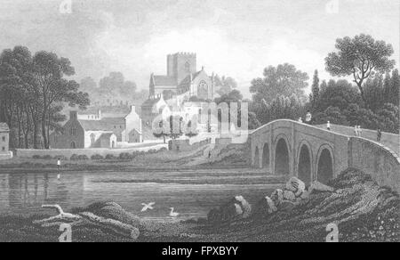 WALES: St Asaph, Flintshire: Gastineau, antiken print 1831 Stockfoto