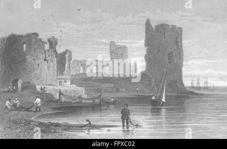 WALES: Flint Castle: Gastineau, antiken print 1831 Stockfoto