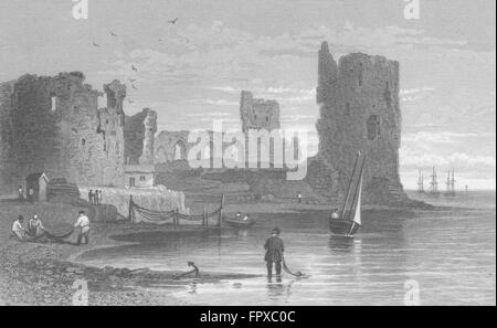 WALES: Flint Castle: Gastineau, antiken print 1831 Stockfoto