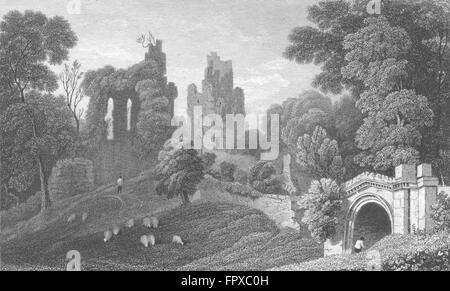 WALES: Hawarden Castle, Flintshire: Gastineau, antiken print 1831 Stockfoto