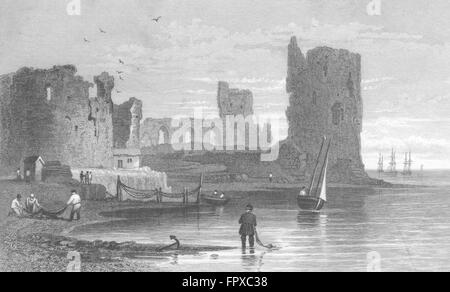 WALES: Flint Castle: Gastineau, antiken print 1831 Stockfoto