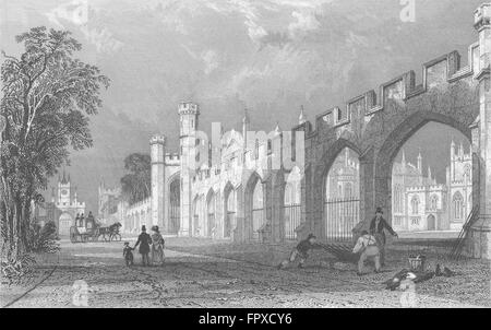 DURHAM: Palast des Bischofs, Auckland: Allom, antiken Druck 1832 Stockfoto