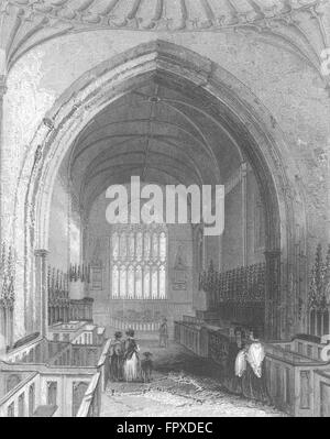 WALES: St Asaph Cathedral Choir: Asaph, antiken print 1836 Stockfoto