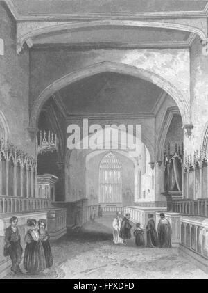 WALES: Bangor Domchor, antiken print 1836 Stockfoto