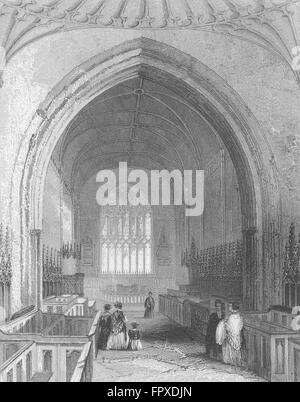 WALES: St Asaph Cathedral Choir: Asaph, antiken print 1860 Stockfoto