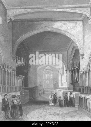 WALES: Bangor Domchor, antiken print 1836 Stockfoto