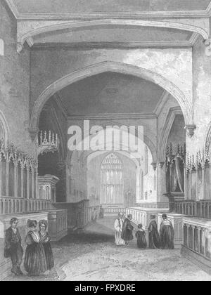 WALES: Bangor Domchor, antiken print 1838 Stockfoto