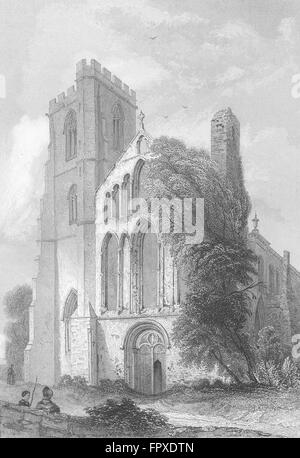 WALES: Llandaff Kathedrale, antiken print 1836 Stockfoto