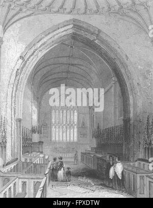 WALES: St Asaph Cathedral Choir: Asaph, antiken print 1836 Stockfoto