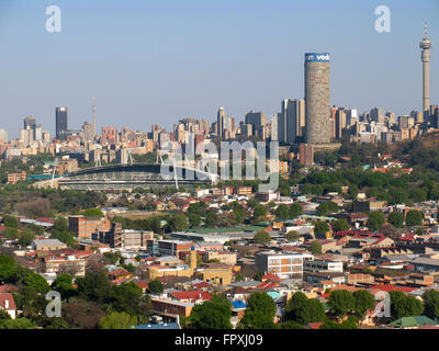 Panorama der Skyline von Johannesburg im Jahr 2006. Stockfoto