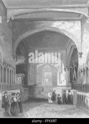 WALES: Bangor Domchor, antiken print 1860 Stockfoto