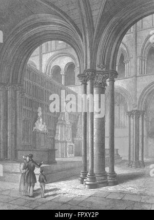 SUSSEX: Chichester Cathedral Presbyterium, antiken print 1836 Stockfoto