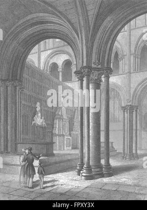 SUSSEX: Chichester Cathedral Presbyterium, antiken print 1860 Stockfoto