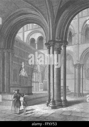 SUSSEX: Chichester Cathedral Presbyterium, antiken print 1836 Stockfoto