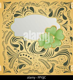 Goldgrund St. Patricks tagelang mit Platz für Ihren Text. Vektor-Illustration Stock Vektor