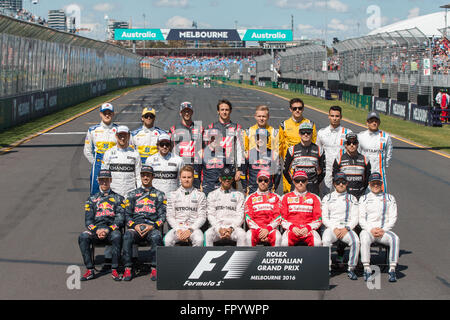 Albert Park, Melbourne, Australien. 20. März 2016. Der Fahrerwertung Saison Foto in die 2016 Australian Formula One Grand Prix im Albert Park in Melbourne, Australien. Sydney Low/Cal Sport Media/Alamy Live-Nachrichten Stockfoto