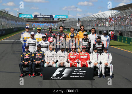 Melbourne Grand Prix Circuit, Albert Park, Melbourne, Australien. 20. März 2016. F1 Grand Prix von Australien Renntag. Klasse von 2016 Formel1 Fahrer Photo Credit: Action Plus Sport/Alamy Live News Stockfoto