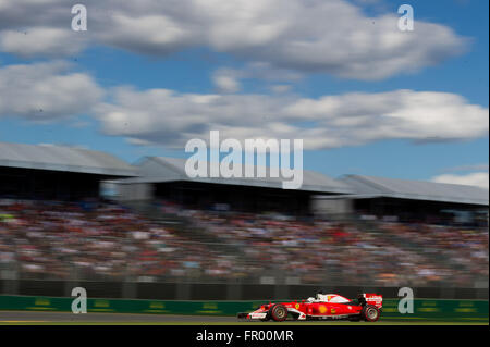 Melbourne, Australien. 20. März 2016. Scuderia Ferrari-Formel-1-Fahrer Sebastian Vettel Deutschland konkurriert in der australischen Formel Eins Grand Prix im Albert Park in Melbourne, Australien, 20. März 2016. © Bai Xue/Xinhua/Alamy Live-Nachrichten Stockfoto